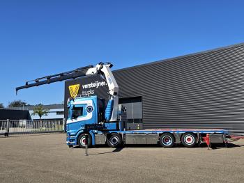 Scania R520 V8 8x2/6 / HMF 70 tm + JUMBO AANHANGER